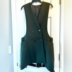 Sonia Rykiel Sleeveless Camel Hair Lined Sleeveless Coat/Vest Hunter Green Sz 6